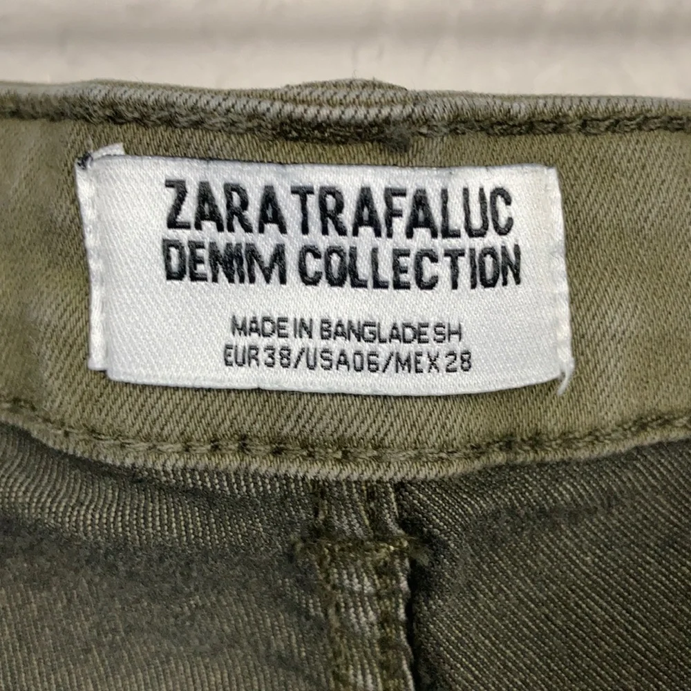Zara Trafaluc Olive Green Skinny Jeans Size 6 - Picture 6 of 8